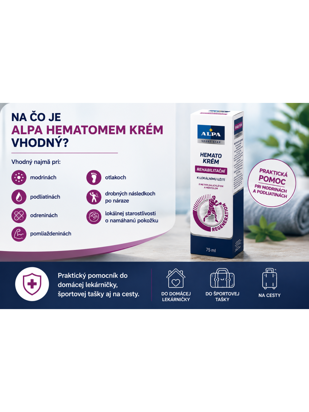 Prečo si vybrať ALPA Hematomem krém – mentol, methylsalicylát a bylinné zložky