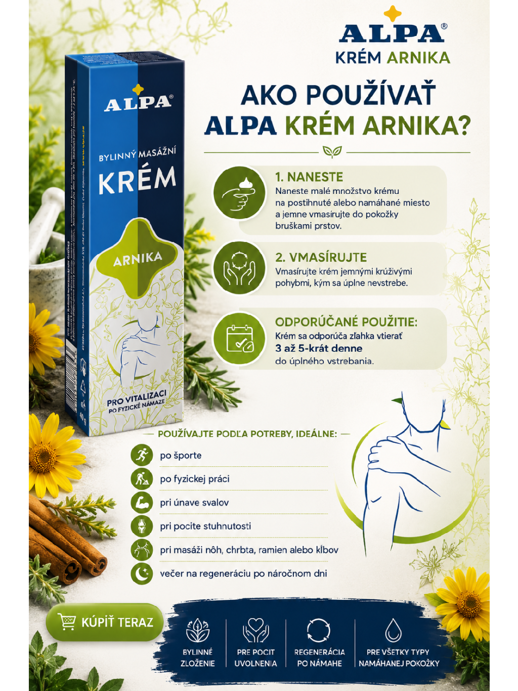Ako používať ALPA Krém Arnika